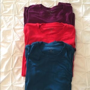 THREE Eddie Bauer Long Sleeve Tees Ladies Size M